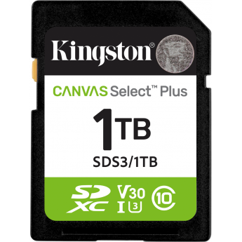 Карта памяти KINGSTON 1TB SDXC CANVAS SELECT PLUS GEN3 150MB/s C10 UHS-I U3 V30