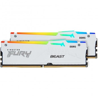 Оперативная память 32Gb DDR5 5200MHz KINGSTON FURY BEAST WHITE RGB (KF552C40BWAK2-32) (2x16Gb KIT)