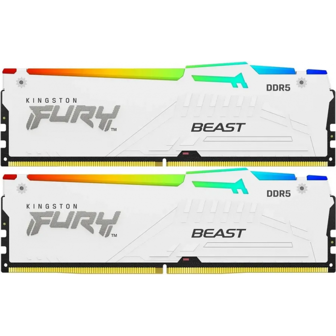 Память оперативная KINGSTON FURY BEAST WHITE RGB EXPO 5600MT/s 32GB DDR5 CL36 DIMM KF556C36BWEAK2-32